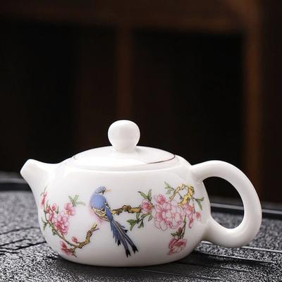 160 мл Элегантный нефритово-белый керамический чайник Сиши – Классическая китайская чайная посуда для домашнего заваривания и ежедневных чайных ритуалов