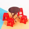 1Set 1:12 Dollhouse Miniature Folding Table Stool Dining Table Furniture Home Model Decor Toy Doll House Accessories