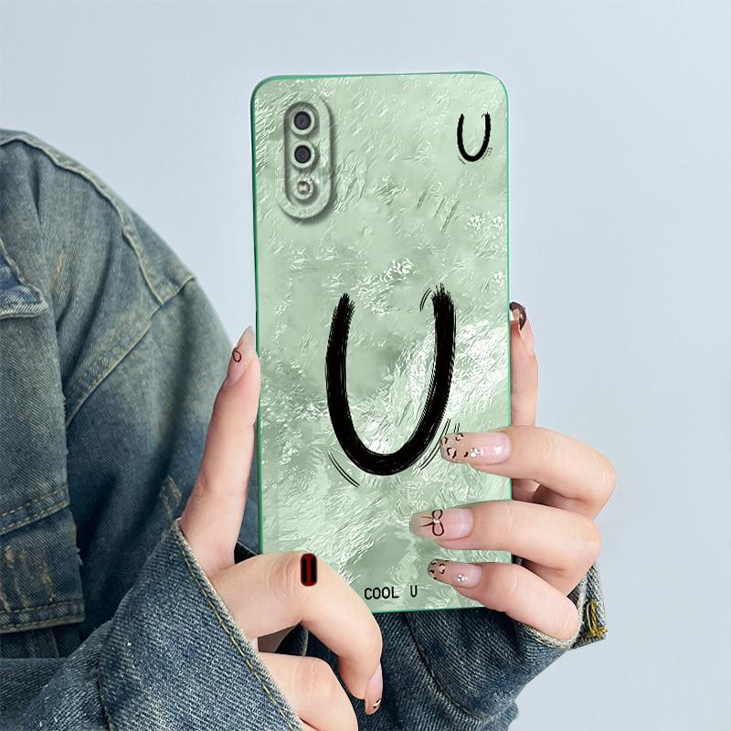 Для Samsung Galaxy A01 A015 Мягкий Жидкий Силиконовый Чехол для Телефона SamsungA01 Защитный Чехол Сладкий Цветок Буква Печатная Задняя Крышка