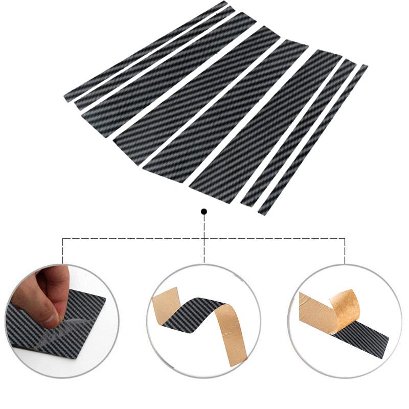8 шт. Накладки на средние стойки дверей автомобиля из углеродного волокна, на центральные стойки окон, на стойки B/C, для Toyota Land Cruiser J300 2022-2024