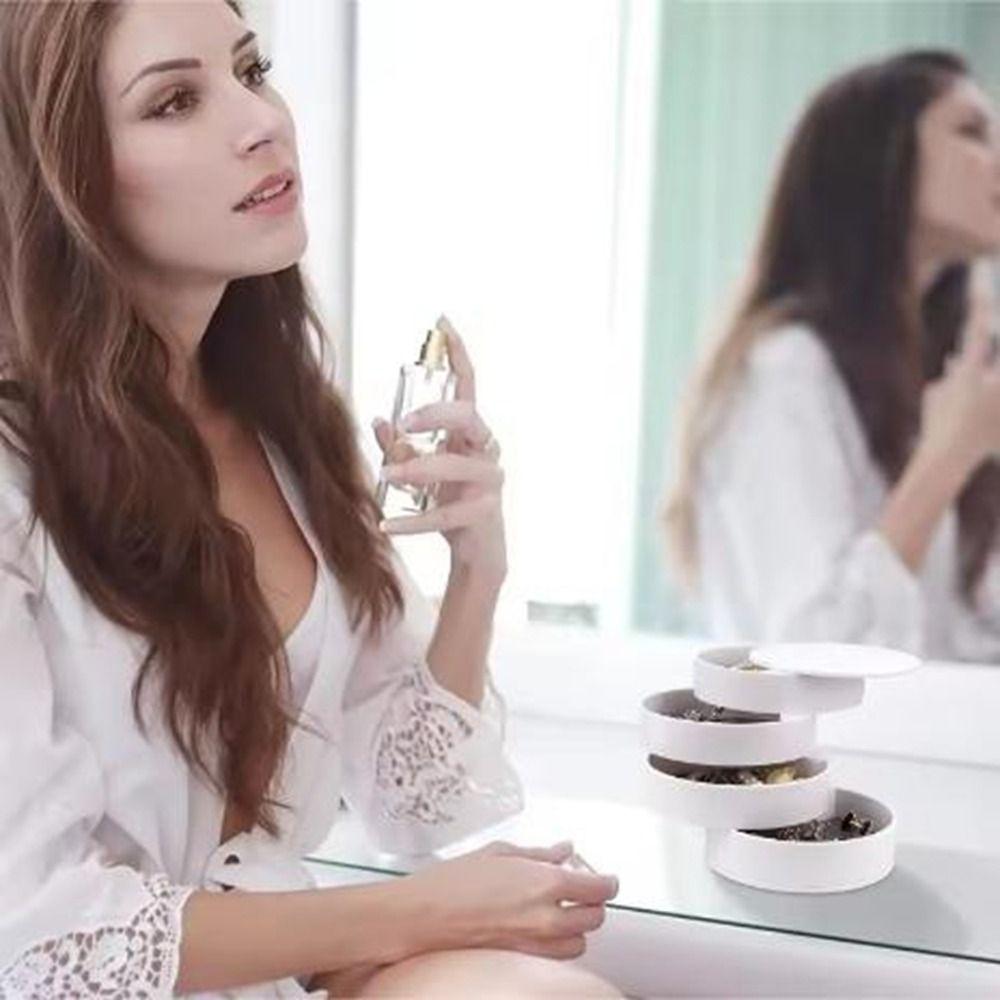 Пылезащитный вращающийся органайзер для украшений с бархатной подкладкой, футляр для ожерелий, коробка для макияжа, подарок на день рождения