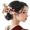 2 Piece Hair Ornament Coming of Age Tsumami Graduation Pearl Hair Light 4 Colors Set, Furisode, Ceremony, KK-020 Craft, Ceremony, Yukata, Lace, Beads,