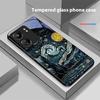 Ретро Масляная Живопись Для Xiaomi Redmi 13C Note13 12 Pro Plus 5G Note 9 13T Pro POCO X6 F5 F6 Черный Чехол для Телефона из Закаленного Стекла