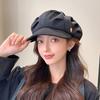 Стильный восьмиугольный берет с облачным топом, однотонная удобная универсальная женская кепка с короткими полями на осень/зиму