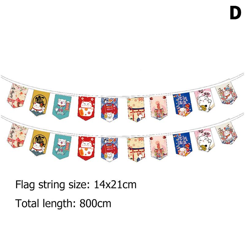 Японский стиль Lucky Cat Подвесной флаг-шнурок для суши-ресторана Баннеры