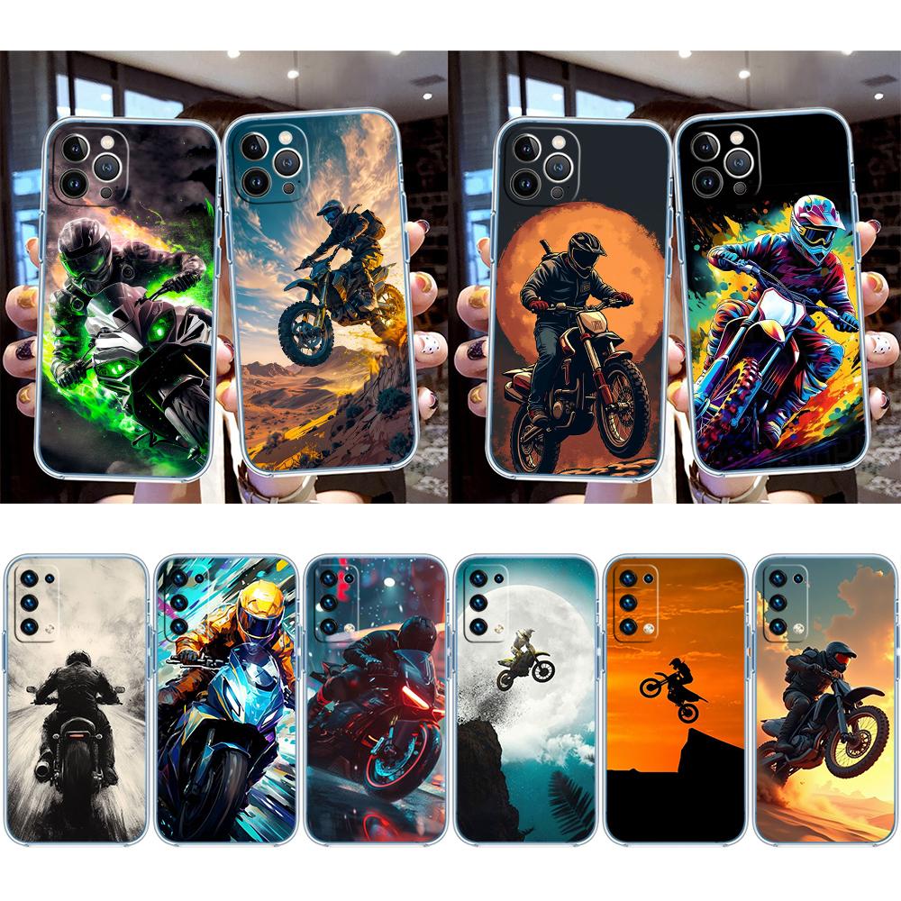 RA18 Motorcycle Racing Transparent Phone Case for Motorola Moto Edge 20 30 40 50 S30 Fusion Ultra Pro Neo Lite + G200 G23