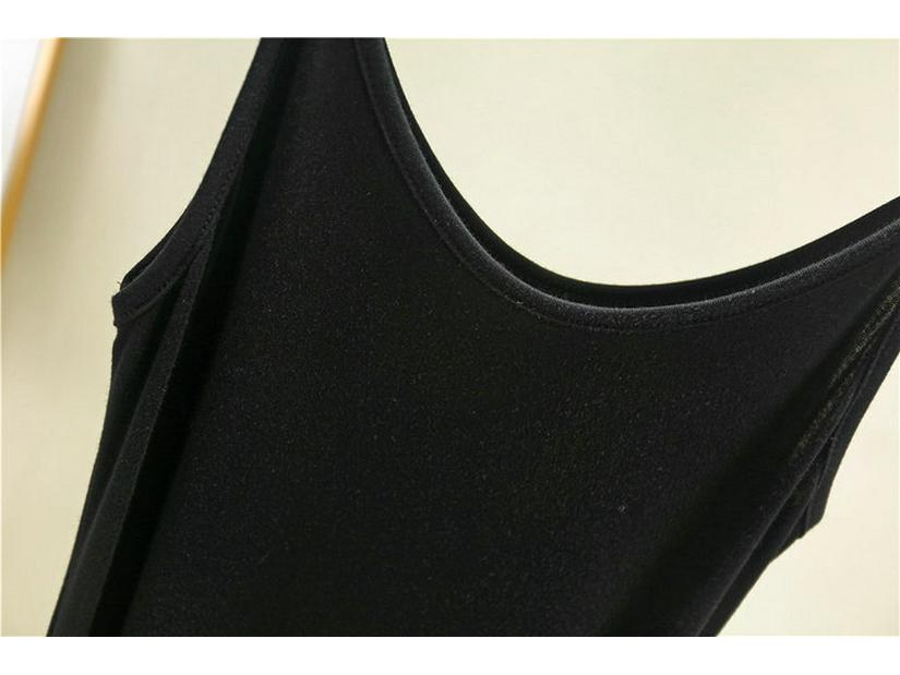 Женское облегающее миди-платье без рукавов из модального хлопка - Большой размер, Летнее с круглым вырезом, Подкладка-комбинация