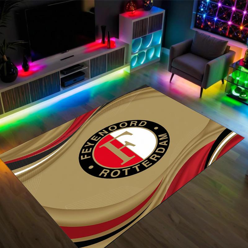 Feyenoord Design Crystal Velvet Carpet Cozy Non?Slip Printed Rug For Bedroom Living Room Entrance