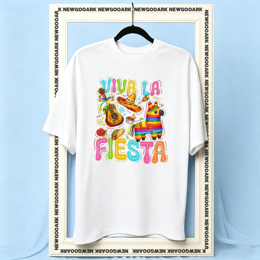 Viva La Fiesta Cinco De Mayo Mexican party Women Unisex Casual cotton printed t shirts Adult Oneck summer Breathable outdoors tee