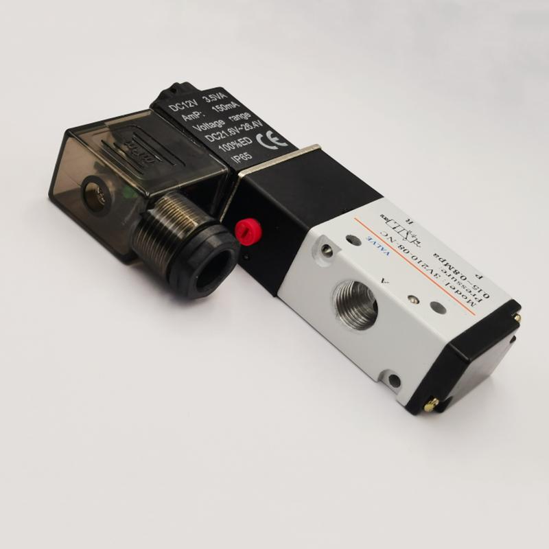 1Pc3-ходовой 2-позиционный 1/4" BSPP электромагнитный клапан управления направлением воздуха 3V210-08 DC12V DC24V AC110V AC220V