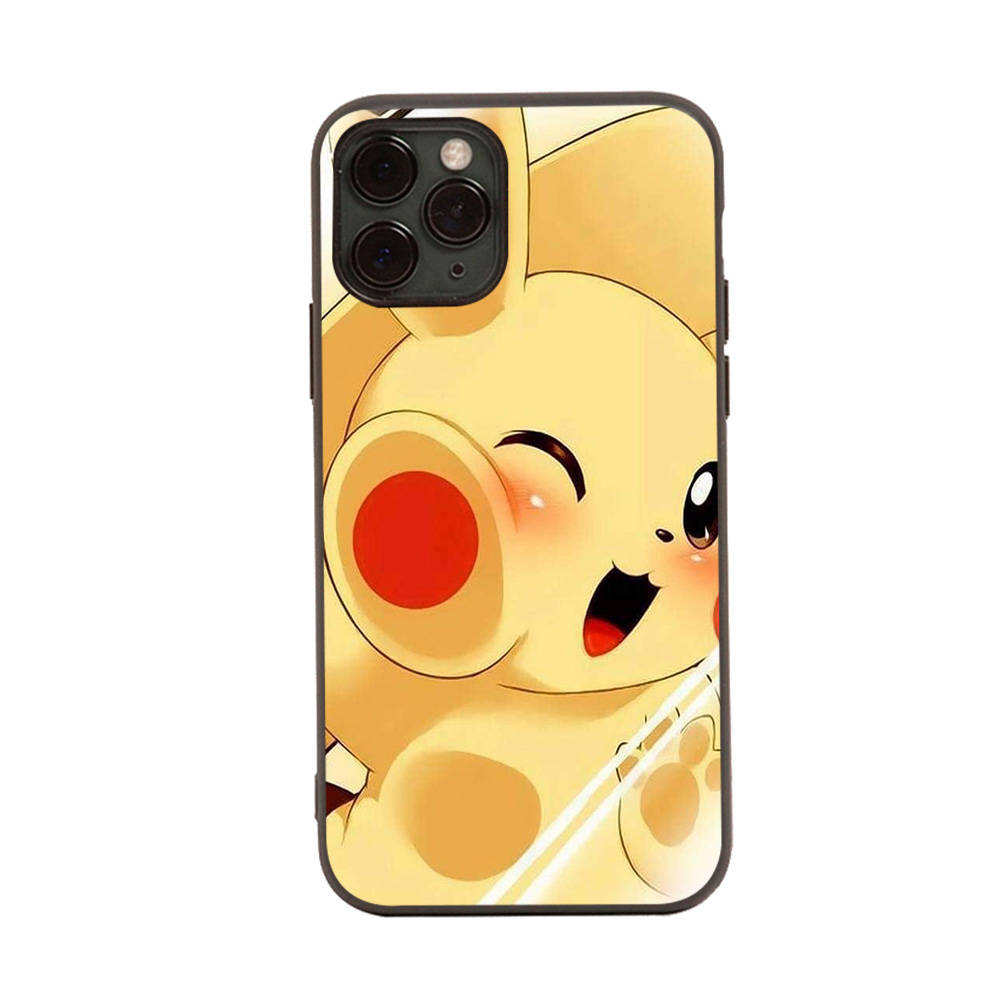 PK11 Lovely Pikachu Black Sofe Case for Samsung Note 20 Lite S24 Ultra S23 A03 A05 A06 A11 A71 A15 A16 A13 A24 A25 A33 A52 A53 A50 M55 M35 Plus