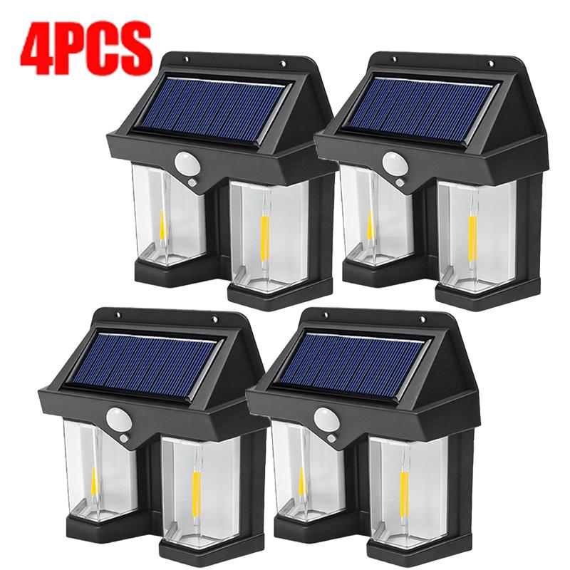 Ночной светильник на солнечной вольфрамовой батарее, интеллектуальный настенный светильник с датчиком движения, 3 режима освещения, водонепроницаемый фонарь для украшения двора и сада