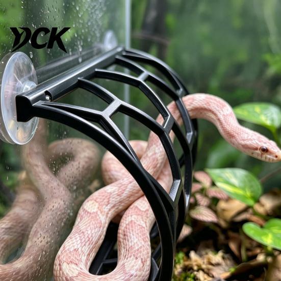 3D Printed Pet Habitat Reptile Honeycomb Climbing Shelf, Suction Cup Snake Tunnel Hide, Rest Platform Breathable Cave for Ball Python, Lizard,