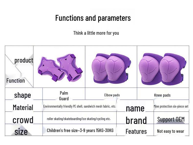 Детский набор защитной экипировки для роликовых коньков - 7 предметов: шлем и накладки
