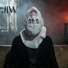 Flexible Head Fitting Mask Halloween Upside Down Demon Latex Full Face Mask, Scary Alien Cosplay Durable Headgear, Creepy Costume Prop for Party