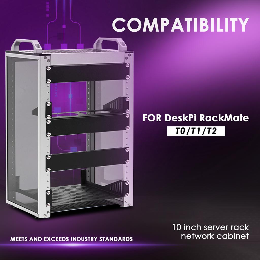 12-портовая патч-панель, совместимая с DeskPi RackMate T1/T0/T2, 10 дюймов, 0.5U, сетевая патч-панель CAT6, серверная стойка/сетевой шкаф