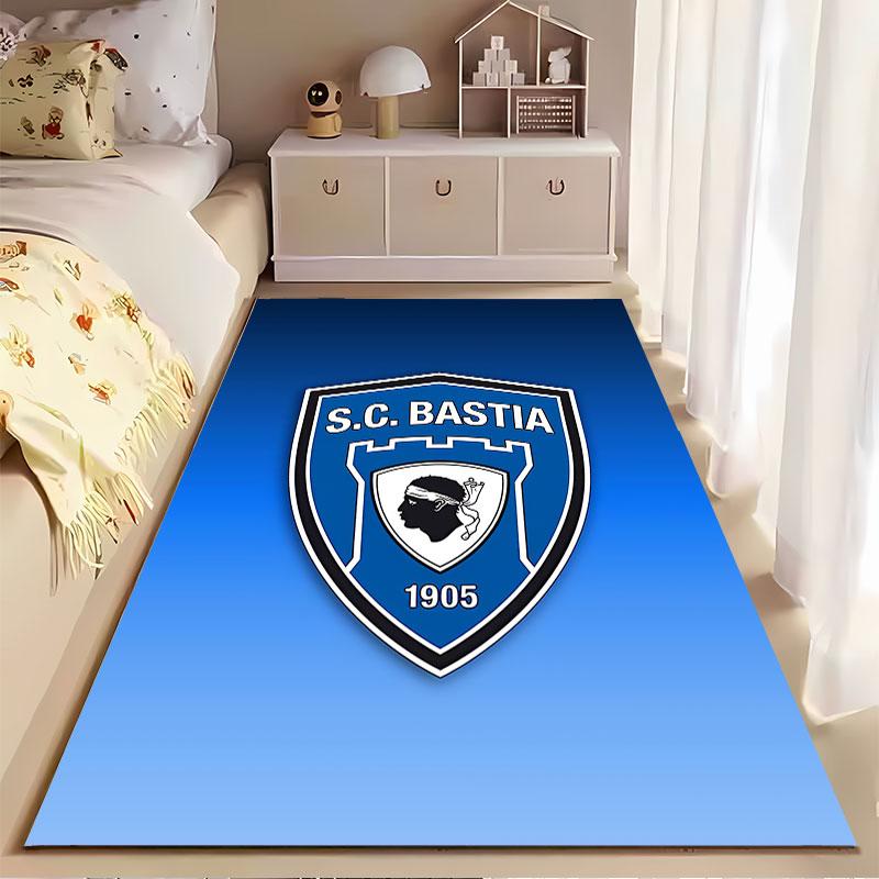 S.C. Bastia Crest Logo Carpet suitable as a non-slip mat for the living room or bedroom sofa