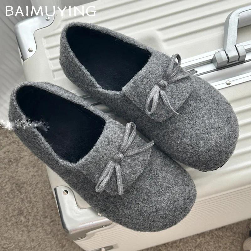 Женские туфли-лоферы Bow Flats из замши, повседневная дизайнерская зимняя обувь 2025 года, тренд, новый бренд, удобные нескользящие туфли Chaussures Femme