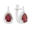 Серебряные серьги с натуральным рубином 3.31ct, фианитами (2213222)