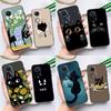 Милый чехол с изображением черного кота для Huawei Honor Magic 5 Lite 70 50 X8 X9 a P20 P30 P40 P50 P60 Pro P Smart Nova 9 5T