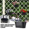 Metal Iron Hanging Flower Pot Outdoor Balcony Rail Bucket Planter with Detachable Hook Fence Garden Decor for Herbs Vegetables Flowers
