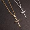 Simple Silver Gold Plated Cross Pendant Necklace Women Men's Jewelry Gift