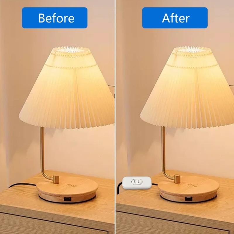 2Pieces Multipurpose Sturdy Lamp Switches 6A 250V Suitable Portable Accessory for All Electric Lighting Products