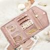Portable Roll Foldable Jewelry Case Travel Jewelry Organizer for Journey Earrings Rings Diamond Necklaces Brooches Storage Bag