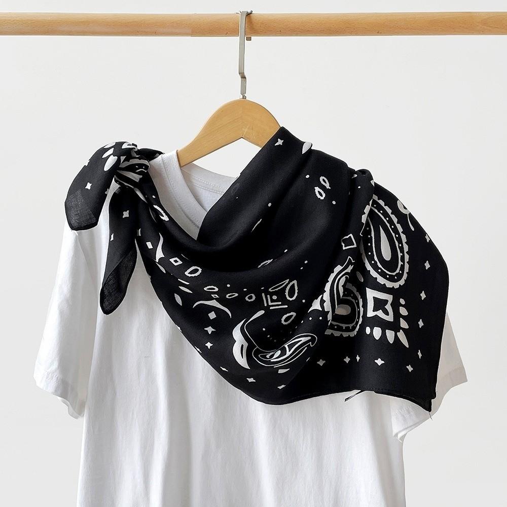 Thin Cashew Nut Print Silk Scarf Korean Style Small Scarves Simple Square Handkerchief  Women
