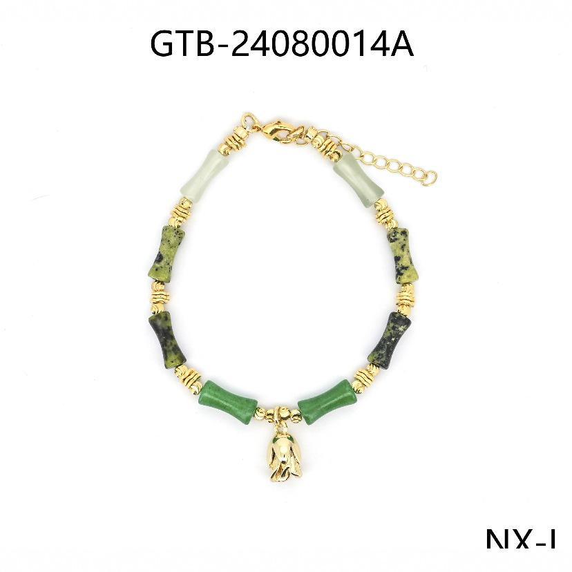 Высококачественный позолоченный браслет из натуральных камней - идеальный подарок для девушки или друга