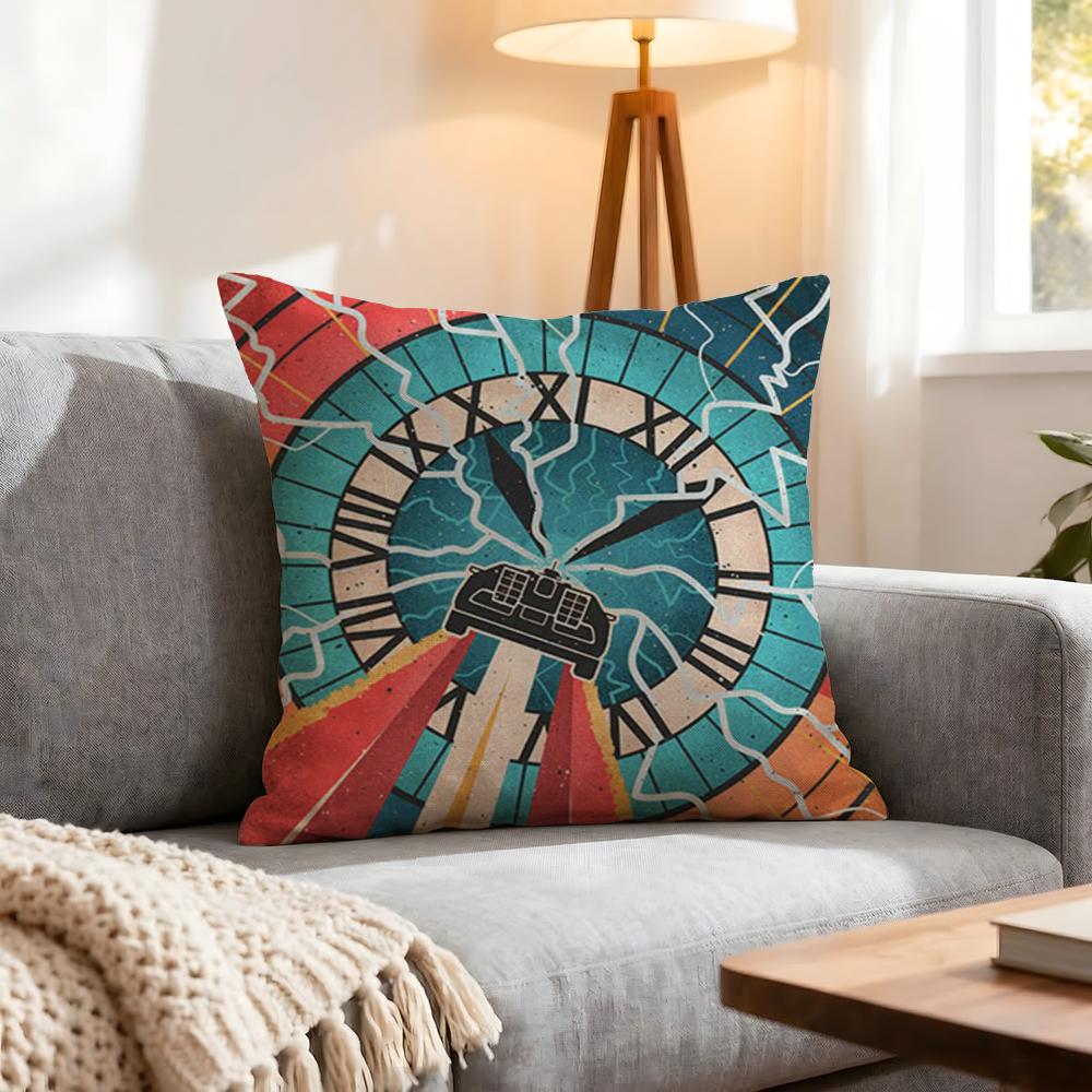 Movie Back To The Future Cushion Cover 1Pcs Decorative Covers Soft Cushion Case For Sofa Couch Decor 40X40 45X45 Pillowcases