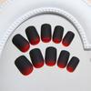 Frosted Red and Black Gradual Change Whitening Fake Nails Removable Wearing Armor 24 Pieces