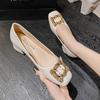 Новые туфли для женщин, модные туфли-лодочки, весенние туфли OL Party, кожаные повседневные туфли на высоком каблуке, женские туфли-лодочки со стразами, размеры 35-43