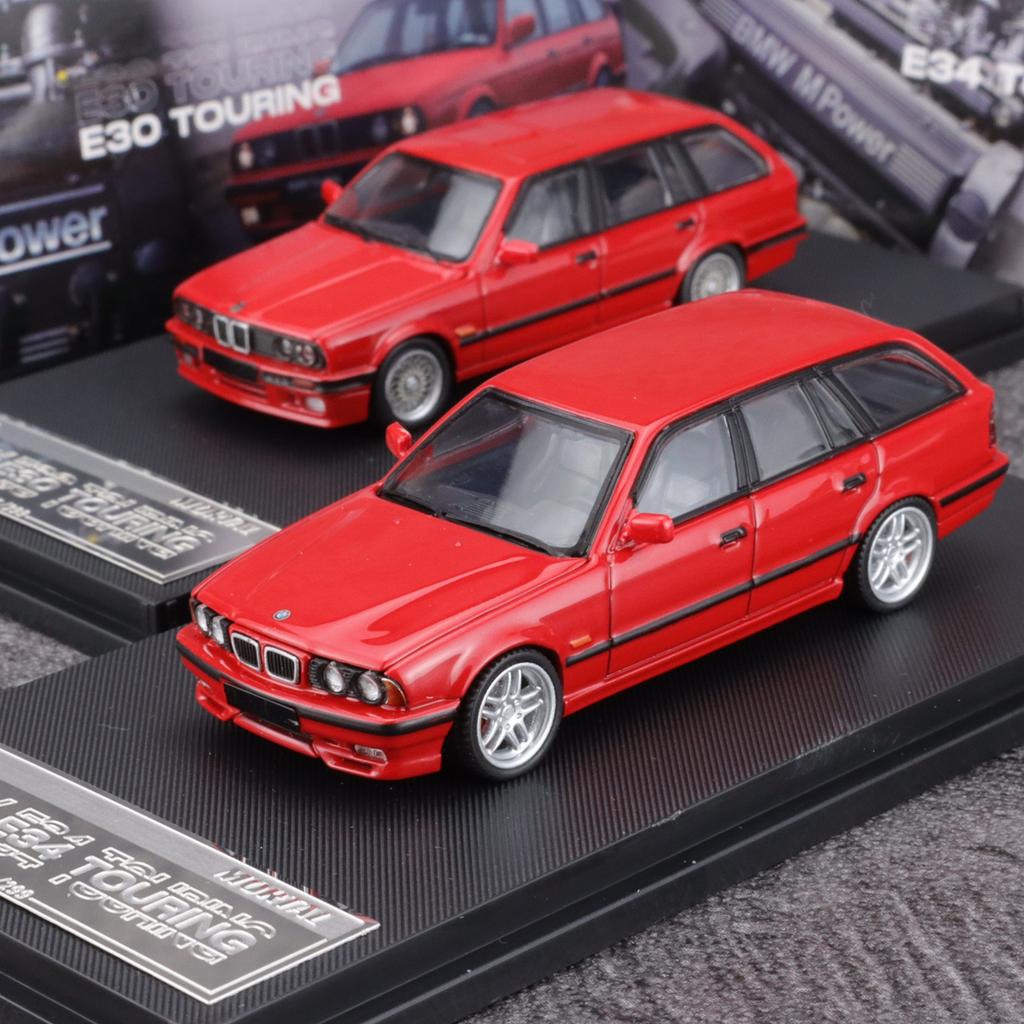 Смертный 1:64 BMW M3 E30 M5 E34 Touring Красный Литой металлический автомобиль Модель Металлические подарки для отправки друзьям и руководителям на их дни рождения