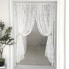 1Pcs Floral Embroidered Lace Curtain 150x200cm Rod Pocket Sheer Curtain White Polyester Window Drape Shades