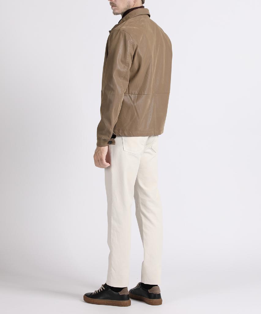 Бежевая куртка-рубашка из ПУ Panicale с пуговицами