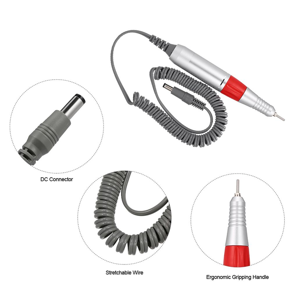 30000RPM Electric Nail Drill Pen Nail Drill Handle Handpiece for Manicure Pedicure Machine