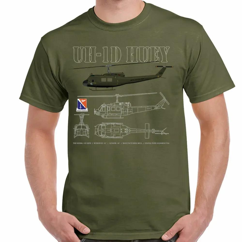 UH1D Iroquois Huey Military Helicopter TShirt 100 Cotton ONeck Short Sleeve Summer Casual Mens Tshirt Streetwear