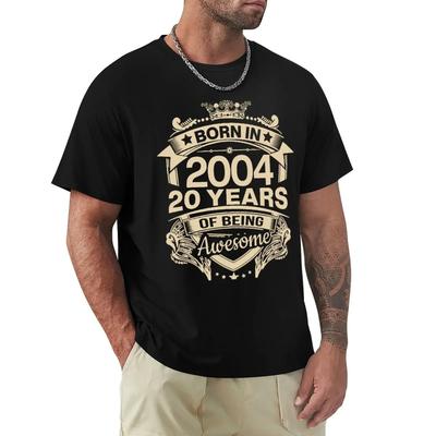 Родился в 2004 году 20 лет потрясающего подарка на 20-летие футболка Harajuku футболка с коротким рукавом 100% хлопок футболка с графикой топы