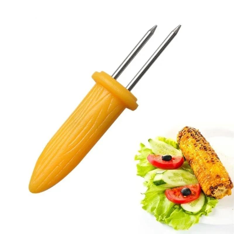 10 шт. Бытовая кухонная удобная игла для кукурузы из нержавеющей стали, вставка для кукурузы, креативная вилка, портативная вилка для барбекю, кухонный гаджет