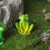 Resin Frog Figurines Cartoon Micro Landscape Decoration Animal Statue Garden Frog Ornament  Patio