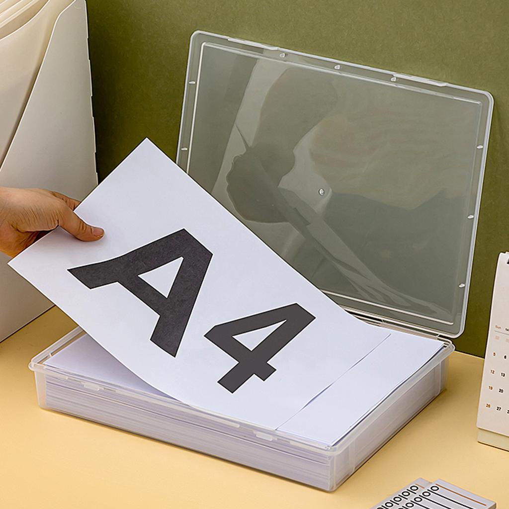 Пластиковый ящик для хранения офисных принадлежностей Большая вместимость Прозрачный чехол для хранения бумаги формата А4 Настольная организация хранения