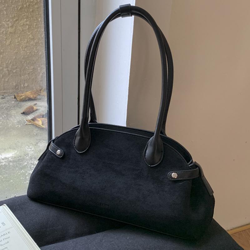 Нишевая мода ретро замшевая сумка-ракушка женская новая сумка на плечо под мышку повседневная для работы портативная сумка-багет