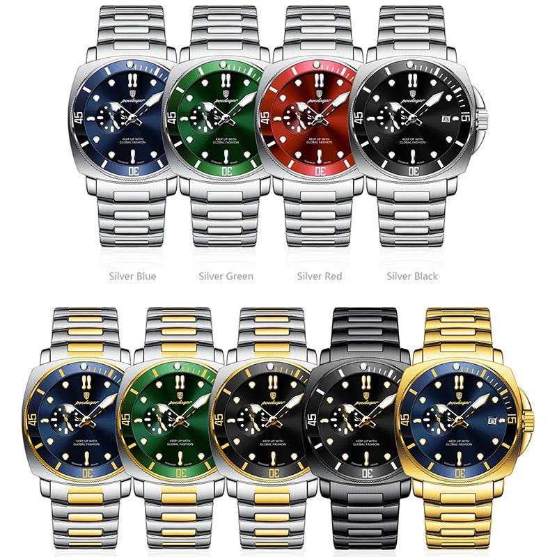 Роскошные Модные Мужские Часы Водонепроницаемые Светящиеся Дата Нержавеющая Сталь Мужские Часы Кварцевые Деловые Мужские Часы Reloj