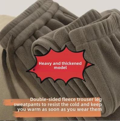 Мужские зимние спортивные штаны из плотного флиса Polar - затягивающиеся, свободный крой, плотные и теплые повседневные брюки
