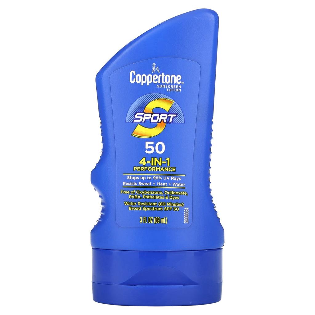 Спорт, Солнцезащитный крем, 4-в-1, SPF 50, 89 мл(3 жидких унции)