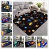 Cartoon Cute Space Pattern Carpet Universe Planet Print Floor Mat For Living Room Non-slip Washable Bedroom Area Rug Home Decor