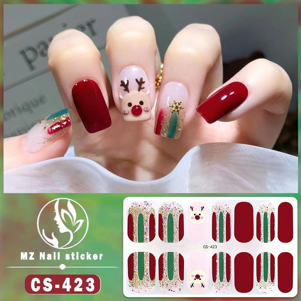 [New Arrival] CS Series 14-Finger Christmas Style Nail Stickers, Cute Fun Multi-Color Optional Whitening Temperament