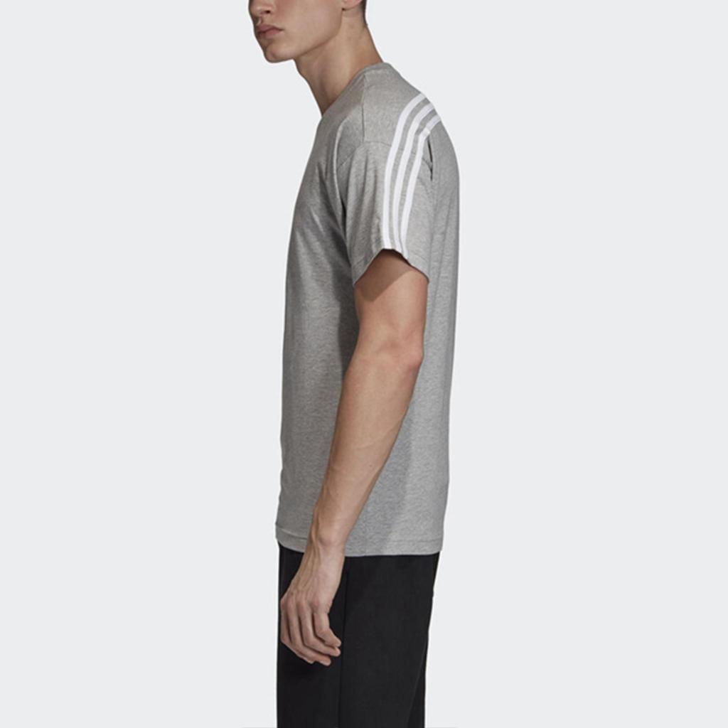 Adidas T Shirts Men's Gray Crew Neck Moderate Straight Fit (Unisex) T-Shirts EB5275