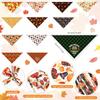 Xuniea 12 Pieces Fall Dog Bandanas Thanksgiving Day Bandanas for Dogs Maple Leaf Pumpkin Patterned Autumn Pet Triangle Kerchief Scarf Bibs for Small